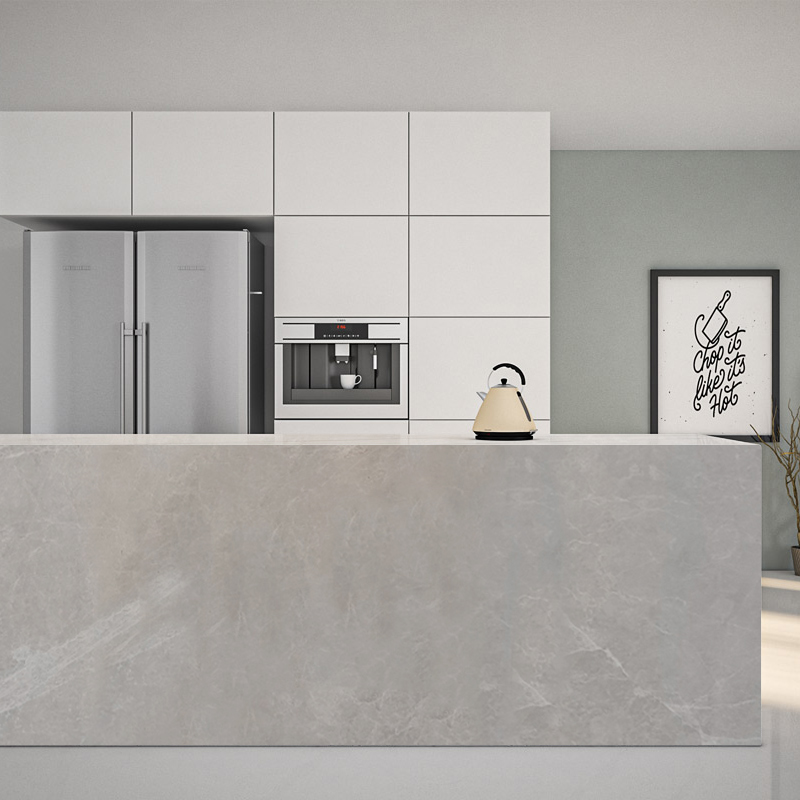 Controsoffitti moderni in marmo grigio lucido