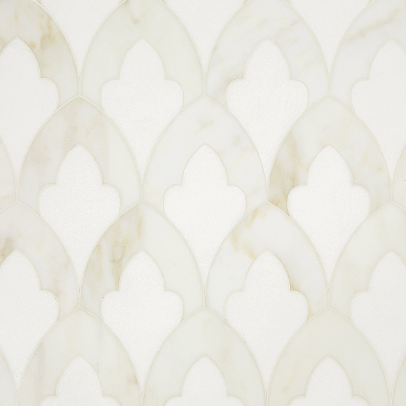 Mosaico in marmo bianco Waterjet Calacatta
