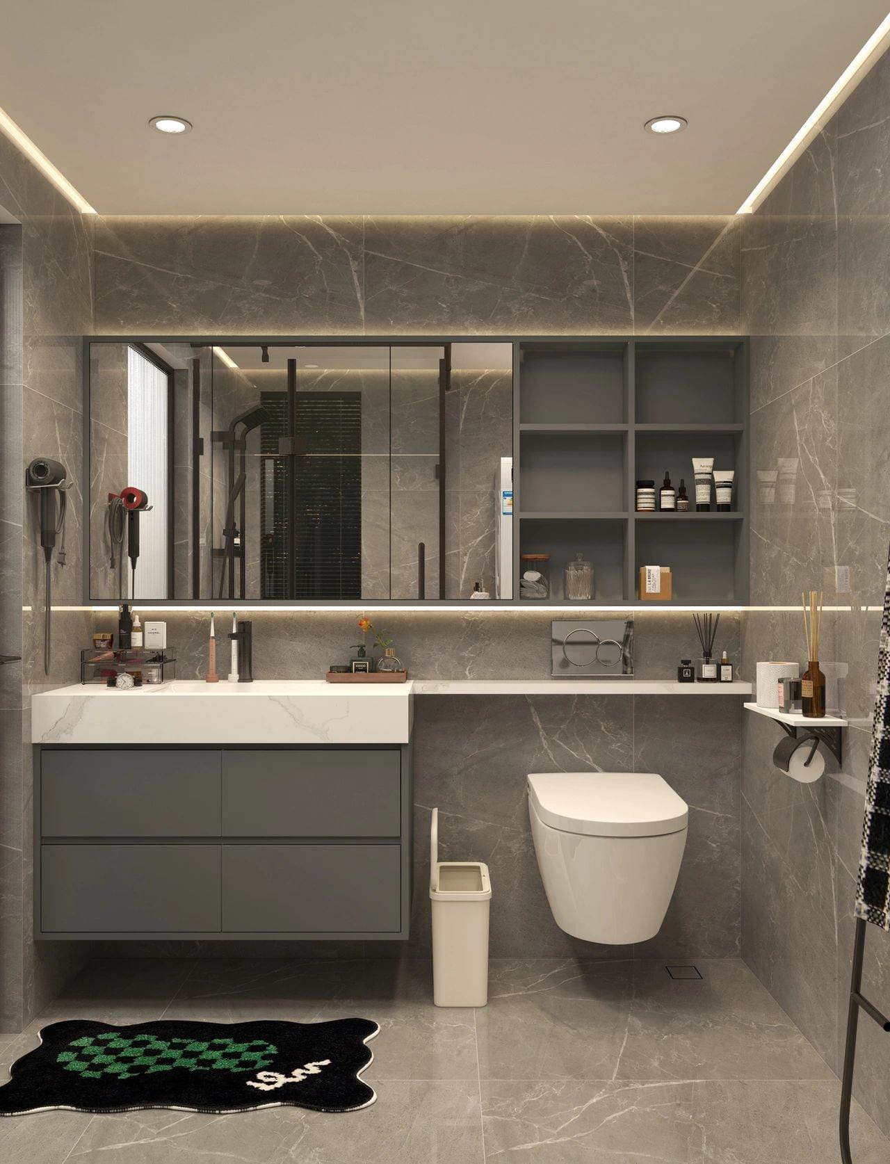 5 Idee per il bagno in marmo grigio Storie dei clienti