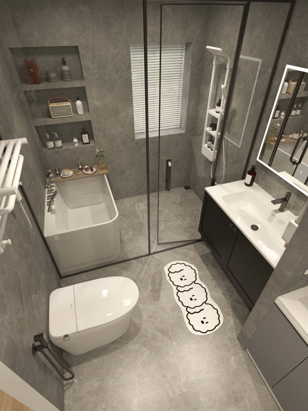 5 Idee per il bagno in marmo grigio Storie dei clienti