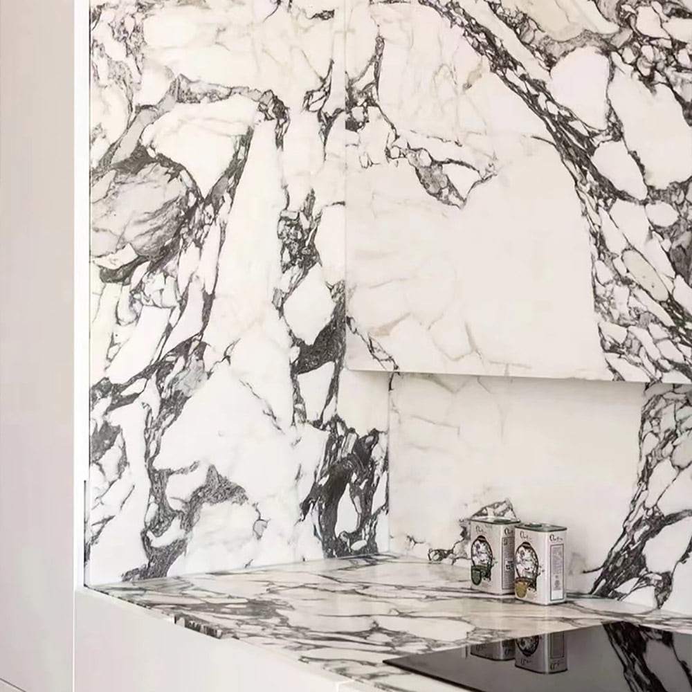 Vendita all'ingrosso di lavelli per piastrelle da cucina in lastra di marmo Arabescato Italia