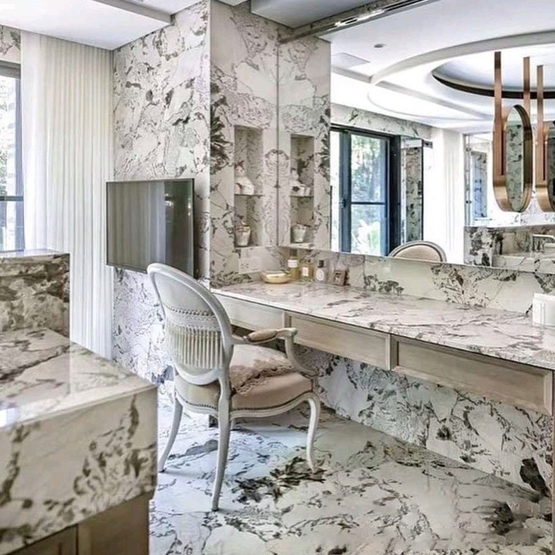 Cucina bagno trasparente controsoffitti in granito fiore bianco