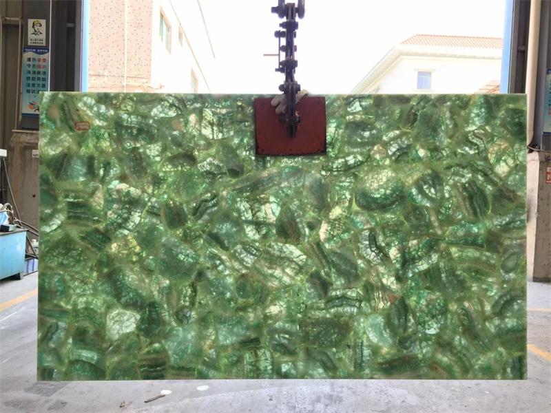 Lastre di marmo da banco in fluorite verde naturale Pietra semipreziosa