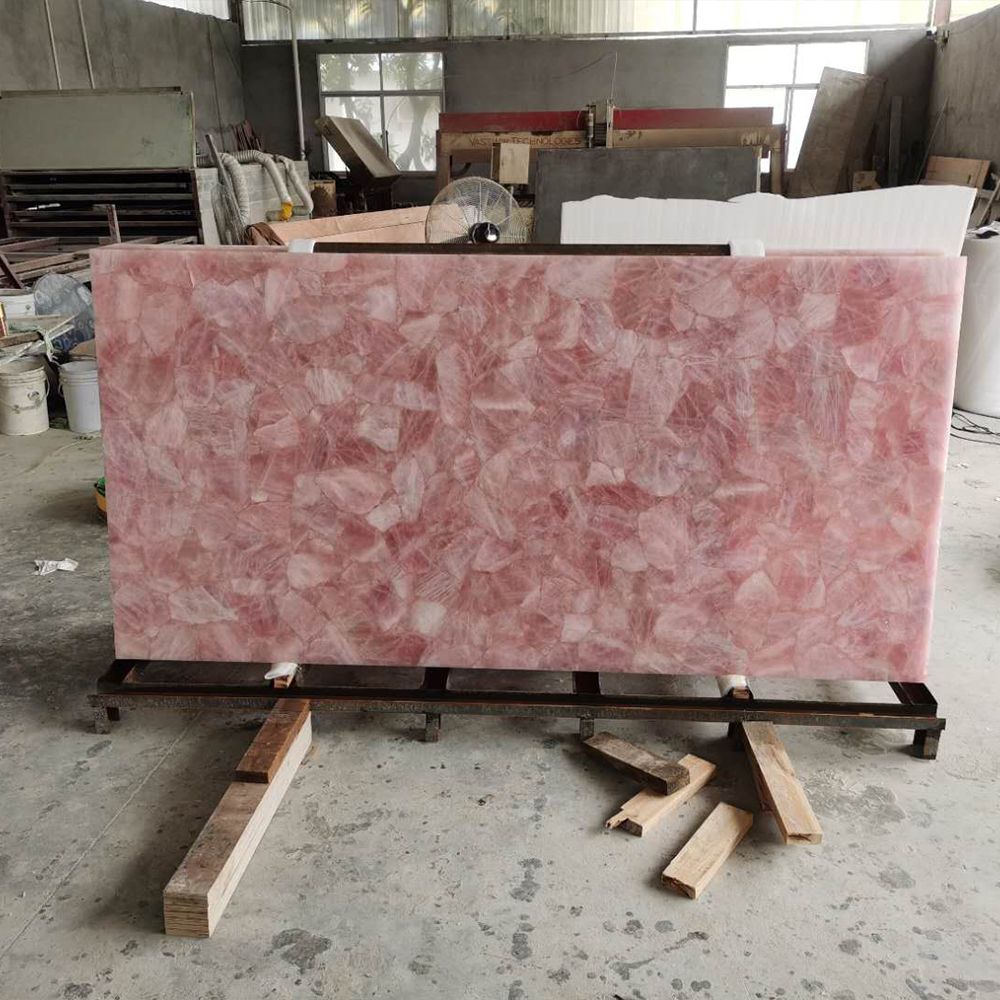 Commercio all'ingrosso di controsoffitti semipreziosi in lastre di cristallo di marmo rosa