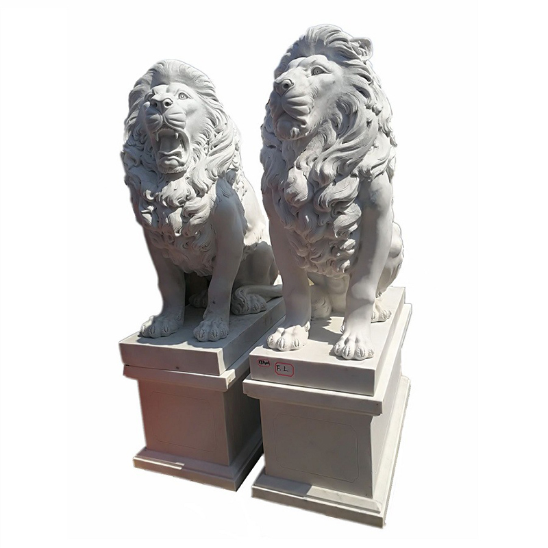 Fornitori cinesi di statue di leone in marmo bianco all'ingrosso