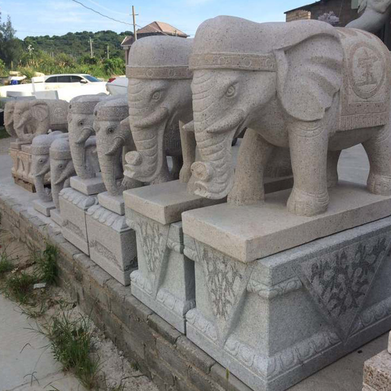 Pietra degli ornamenti animali della statua dell'elefante del granito della Cina