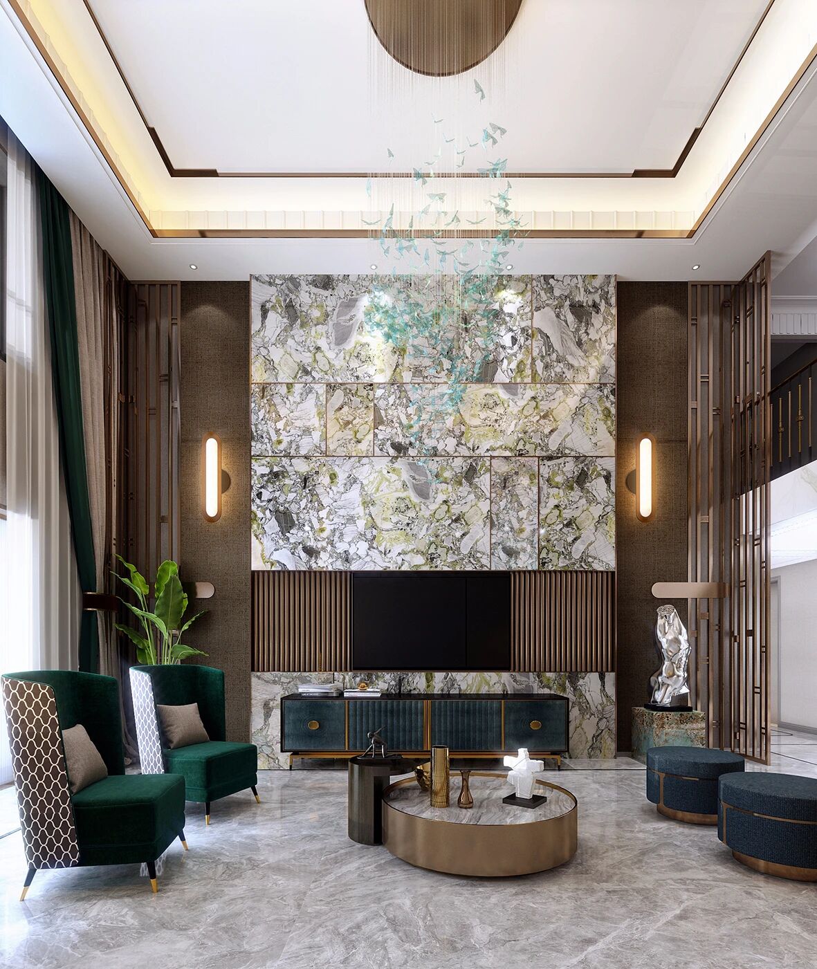 Cold Emerald Marble backdrop