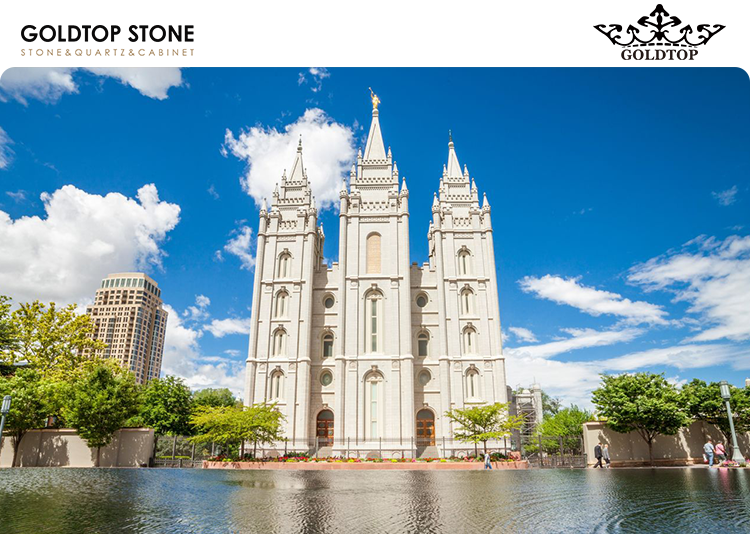 SALT LAKE TEMPLE Project with G602 Granite Paving Tiles