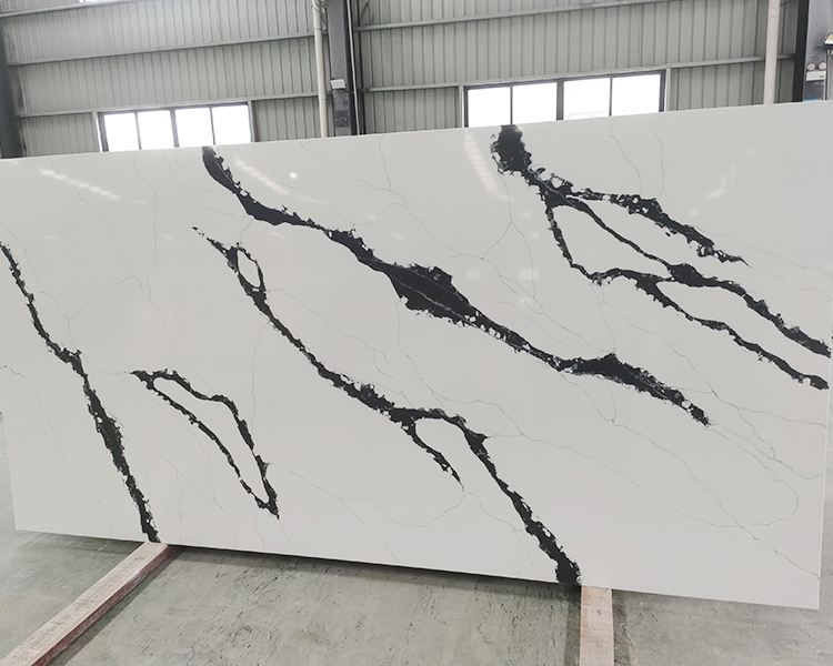 5002 Calacatta Prada White Quartz Slabs Factory