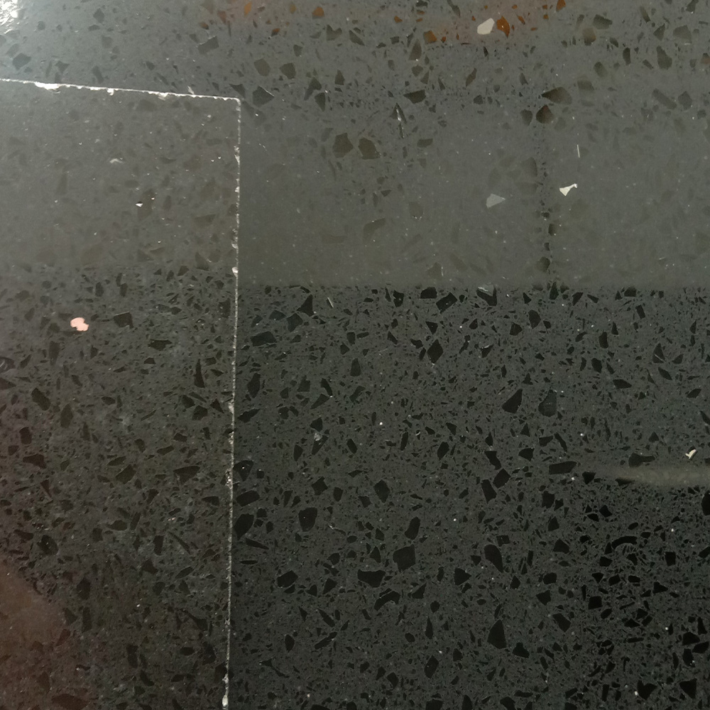 1003 Sparkle Black Quartz Countertops Custom Wholesale