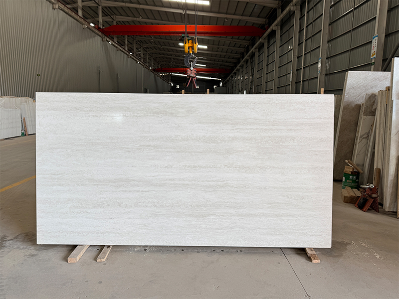 7022 Ivory Travertine PD Quartz Slabs & Tiles For Wall/ Countertops