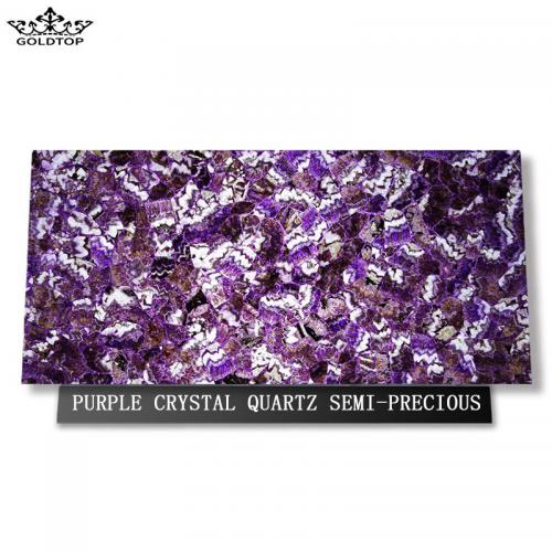 Purple Crystal Quartz Semi-precious Stones Slab