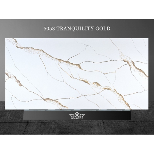 5053 Tranquility Gold White Calacatta Quartz
