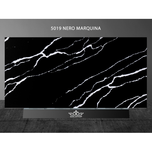5019 Nero Marquina Black Calacatta Quartz
