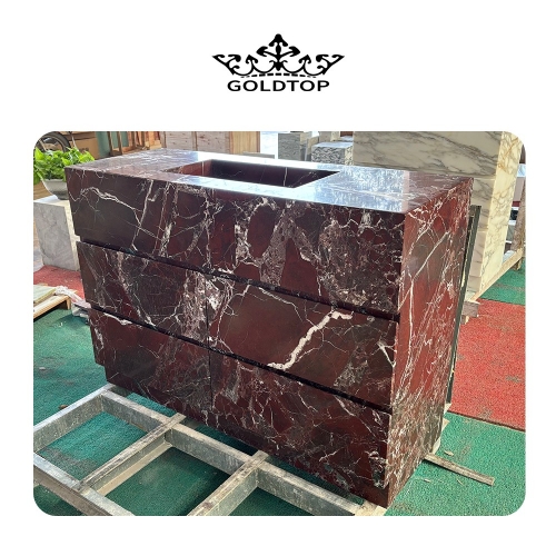 Red marble countertop
